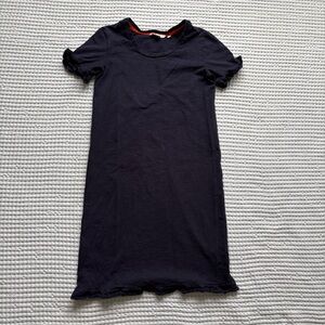 Boden Emily Ruffle Jersey Dress Navy Short Sleeve Cotton Casual XS